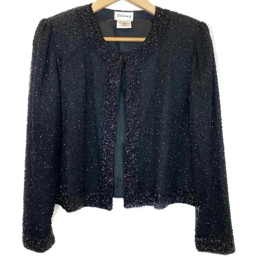 Stenay Womens Vintage Sequin Jacket